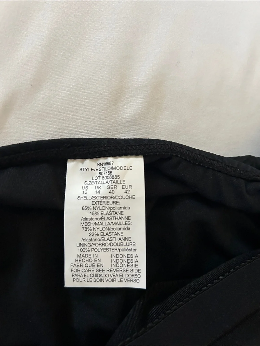 NWT Swim Solutions Black Textured Ruched Tummy Control One Piece - Size 12